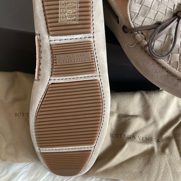 Bottega Veneta Intrecciato Suede Loafers, Men’s size US 7/7.5Color Sand  New main image 12